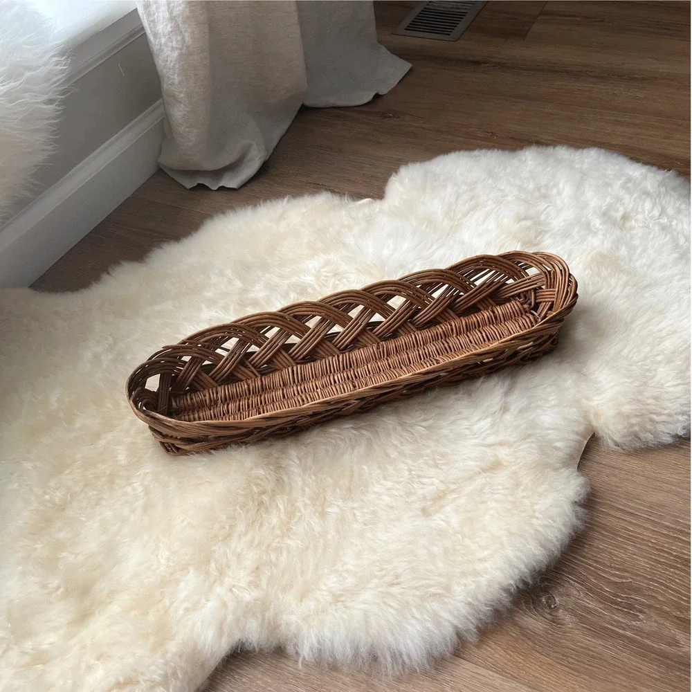 Vintage Wicker Baguette Bread Basket